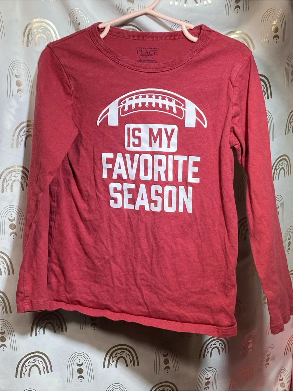 The Children's Place Red Long-Sleeve Football Graphic Tee